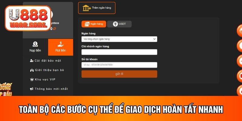 Toàn bộ các bước cụ thể để giao dịch hoàn tất nhanh